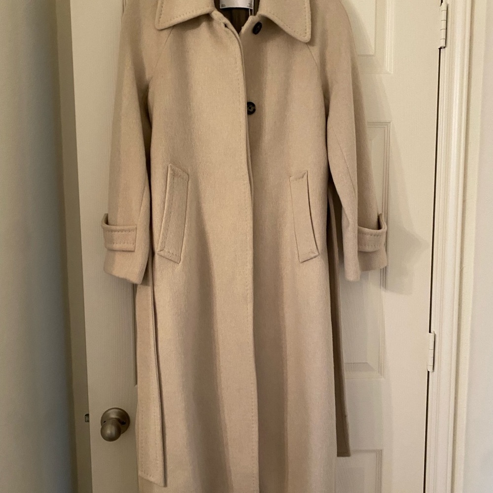 Mango Classic Tan Trench Coat recycled wool nwt